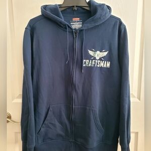 Craftsman Mens Navy Large Sweatshirt Hoodie